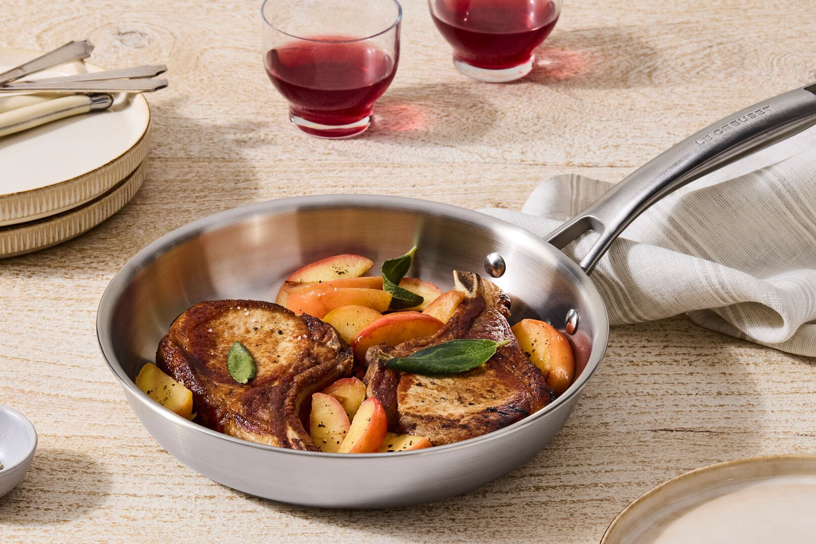 Bone-in Pork Chops with Apples